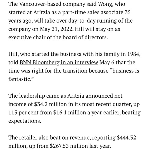 Latest Aritzia News - Picture 3 of 4